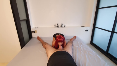Thaisprite - Redhead Asian Blowjob  Creampie