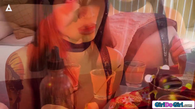 Lesbian couple love potion kicks in hard