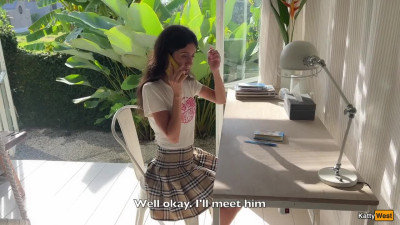 Katty West - Step Daddy found out that his Stepdaughter is Filming Porn - He Was Shoc