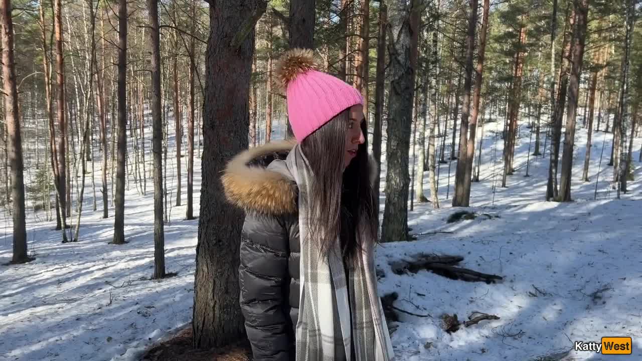 Katty West - I let a stranger cum in my pussy in a winter snowy forest - Creampie - ePornhubs