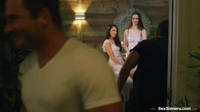 Horny masseurs focus on 1 client to fuck
