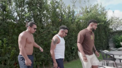 Aylla Mel First Time Drinking and Getting Fucked By 3 Big Cocks With Intense DAP