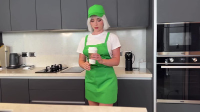 Sweetie Fox - Blonde Barista in Shorts Offered to Rough Fuck Her Hot Holes