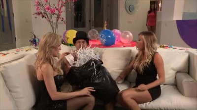 Brandi Love The Party 5 Milf In Stockings Makes A Guy Pop All Over Her Boobs