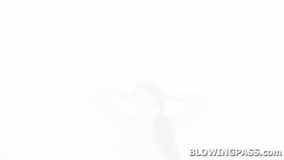 She wont leg go of the big cock struck inside her mouth