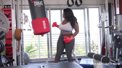 Ms-Yummy - Busty Black Milf Fucked Hard At Gym