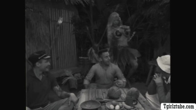 Poor TS anal gangbanged by this 3 dude in island