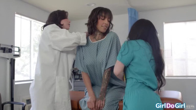 Doctor performs anal fisting examination