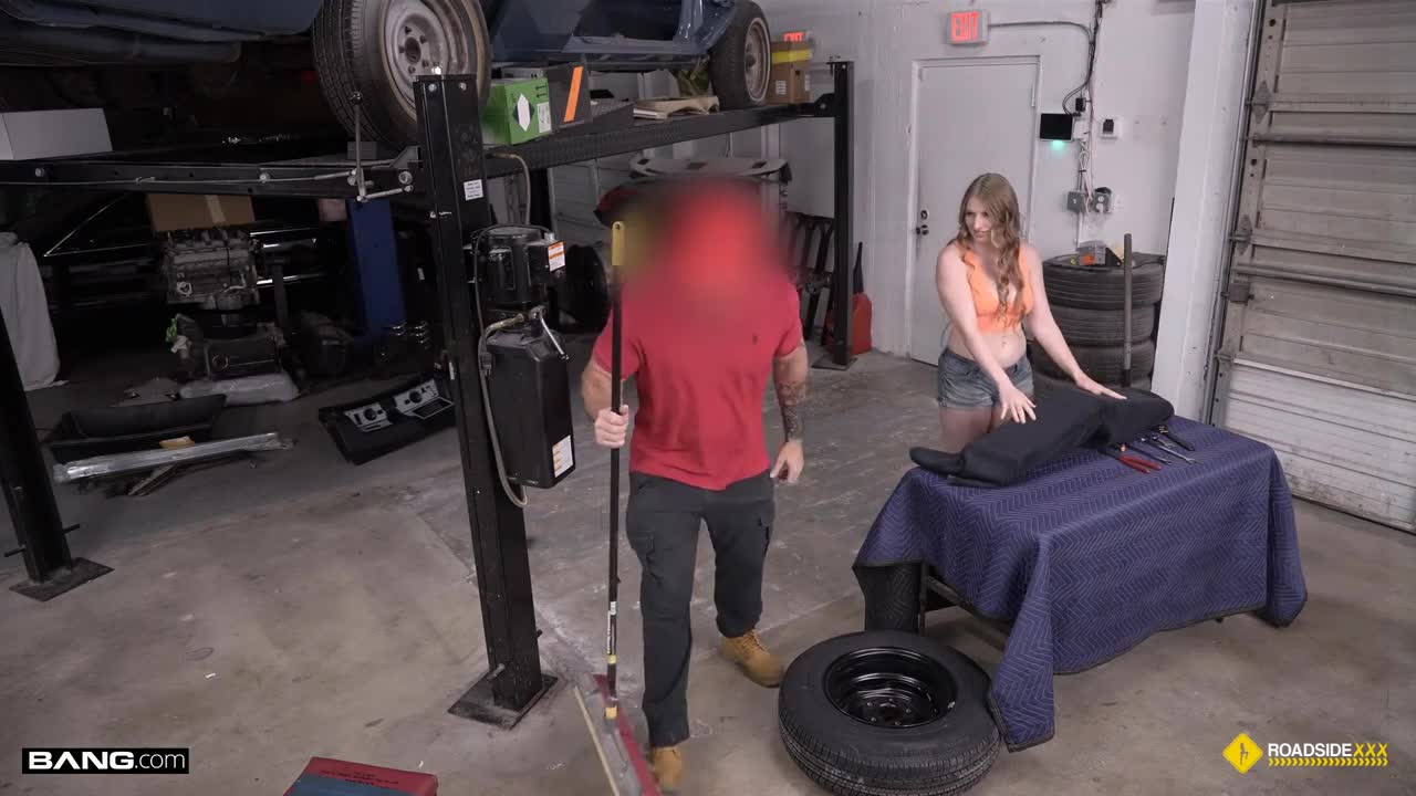 Ember Springs - Busted Ember Pays Up On The Mechanics Cock - ePornhubs