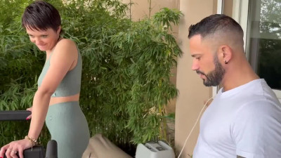 Angel - Angel convinces her coach to fuck her as training!