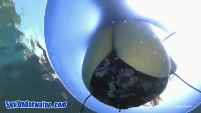 Underwater sex swimming pool cockslut