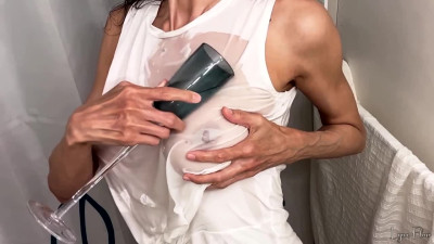 Lyna Fleur - Milf - Mmm I Love Facials - Dry-To-Wet White Shirt Steamy Pussy