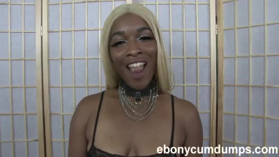 Dumb ebony cumslut