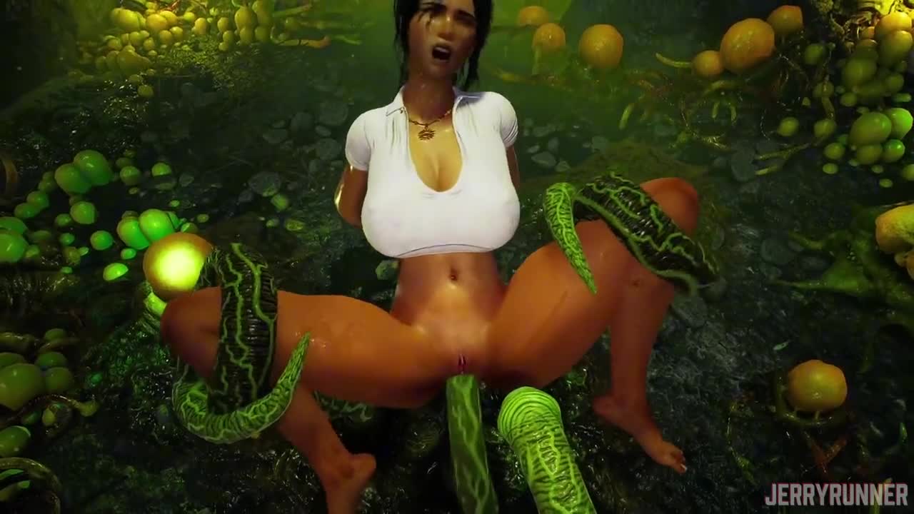 Tomb Raider: Lara Croft - Beasts In The Sun: All tentacles scenes - ePornhubs