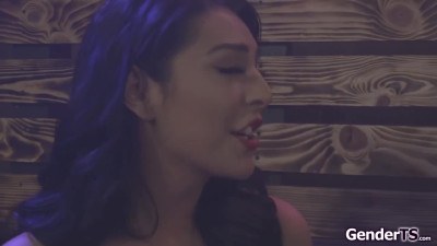 Tgirl stepsister anal banged in the club