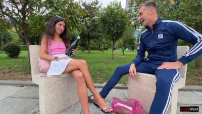 Katty West - Stranger Offered The Cutie A Bottle Of Wine And More