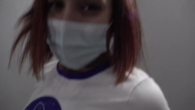 MiakaZ - Fucked a Neighbor from the Entrance. Cum on Skirt