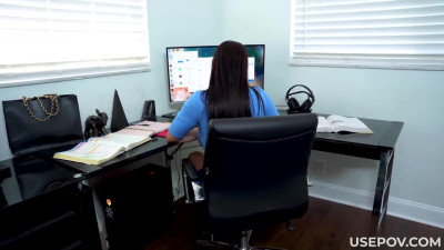 Horny son freeuse his stepmom while she busy at work