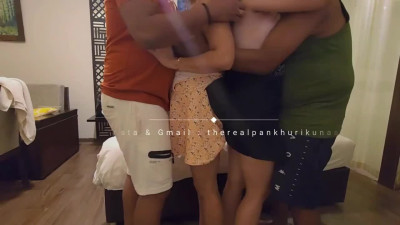 Indian Hotwife Pankhuri Foursome Sex With Another Wife And 2 Bull