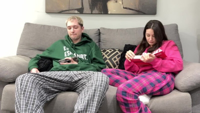 Sugary Kitty - Step Brother Watch Porn and Jerk Off Next To Step Sister! But She Deci